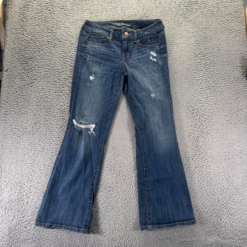 American Eagle Outfitters Jeans Womens 10 Blue Cotton Denim Boyfriend Stretch